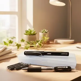 ??? Lemos Fountain Pen & Sign Pen Set with Pencil Box & Refills |