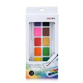 Deli E73868 Water Color Paint12 Colors | Durable Design