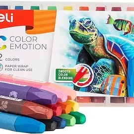 Deli Ec20104 Oil Pastels12 Colors | Smooth Operation