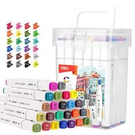 Deli Sketch Makrer EC-187-24 Dual Tip24 Color | Smooth Operation