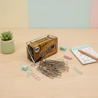 Gem Clip 36MM Three Flower Golden | Premium Quality Paper Clips | 10 Packs in a