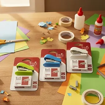 TF-0302 Mini Stapler Set | Includes 1 Stapler + 24/6 Pins | Three Flowers