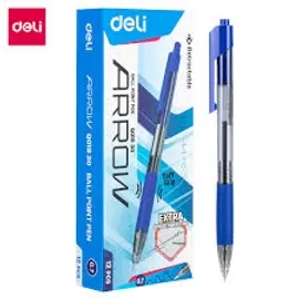 Deli Eq01930 Arrow Ball  Point Pen | Durable Design (Black)
