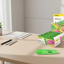 Premium Dollar Flat Highlighter Writing Instrument (green)