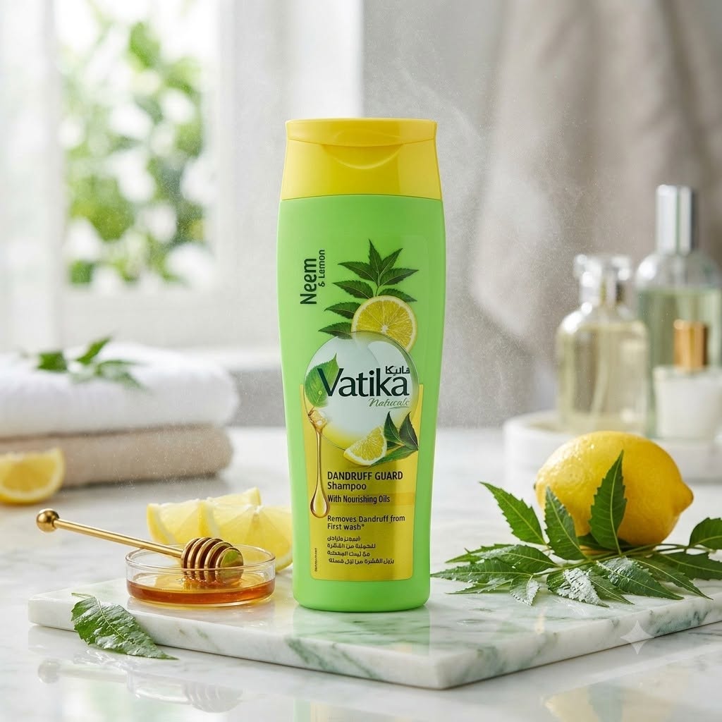 Vatika Naturals Dandruff Guard Shampoo - Neem & Lemon Anti-Dandruff Formula with Nourishing Oils for Flawless Clean Hair