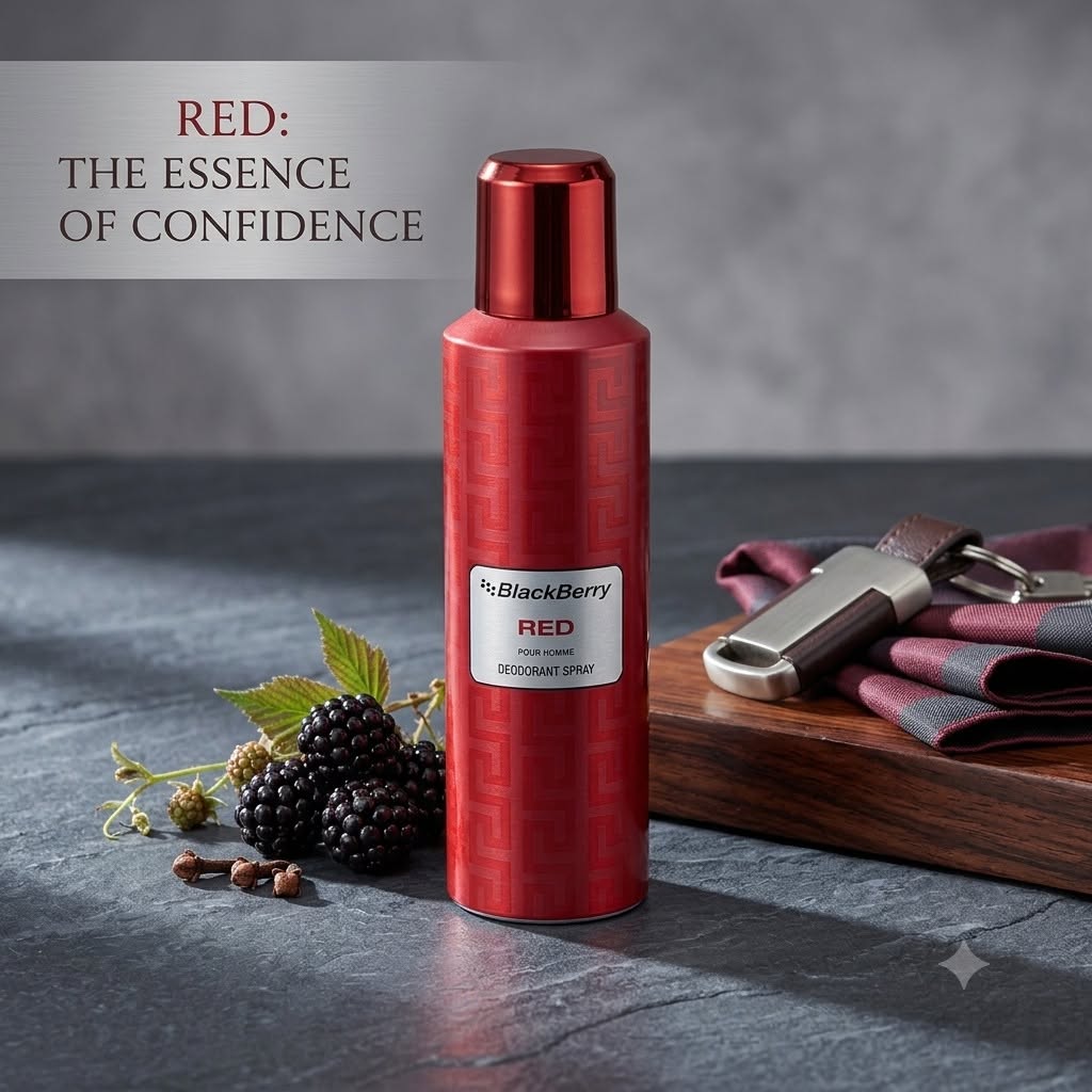 BlackBerry RED Pour Homme Deodorant Spray for Men - 200ml | Long-Lasting Masculine Fragrance | Bold & Sophisticated Scent