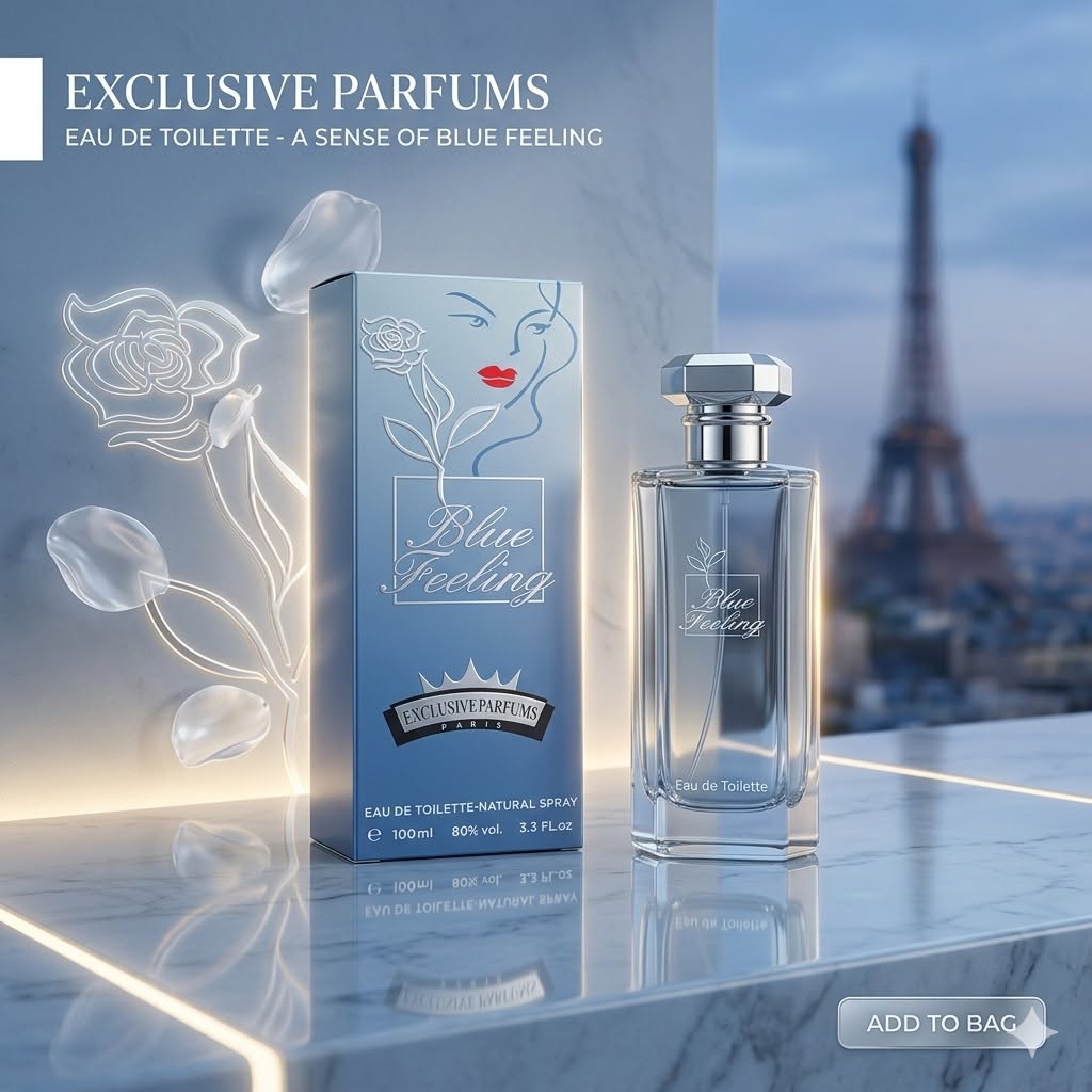 Exclusive Parfums Blue Feeling Eau De Toilette For Men & Women (100ml) – Premium Long-Lasting French Scent | Natural Spray Fragrance From Paris