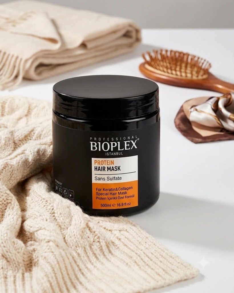 BIOPLEX Istanbul Professional Protein Hair Mask (100ml) – Sulfate-Free Keratin & Collagen Deep Conditioning Treatment for Damaged Hair