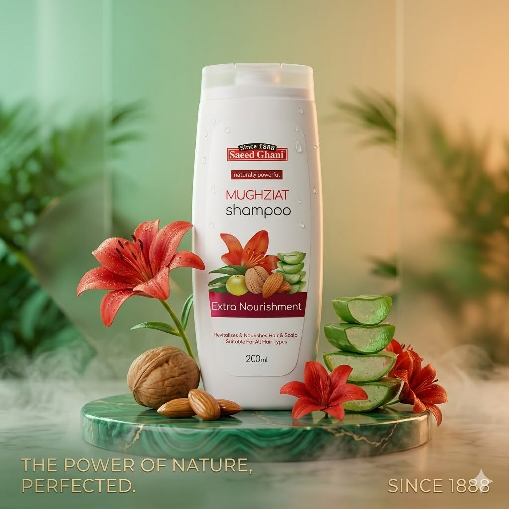 Saeed Ghani Mughziat Shampoo (200ml) – Extra Nourishment Herbal Therapy to Revitalize Hair & Scalp for All Hair Types