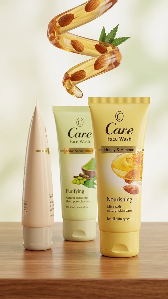 Care Herbal Face Wash Range – Nourishing Honey & Almond and Purifying Active Neem Extracts for Flawless, Ultra-Soft, and Healthy Skin
